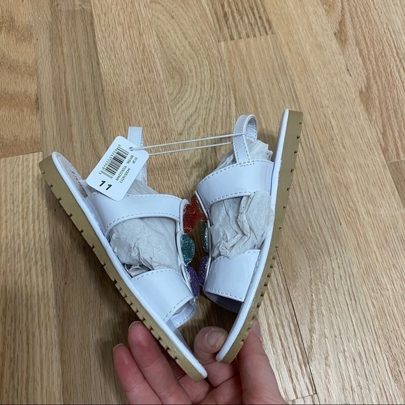 Ruum Sandals NWT Sz 11 Toddler Heart Rhinestone - Picture 2 of 6